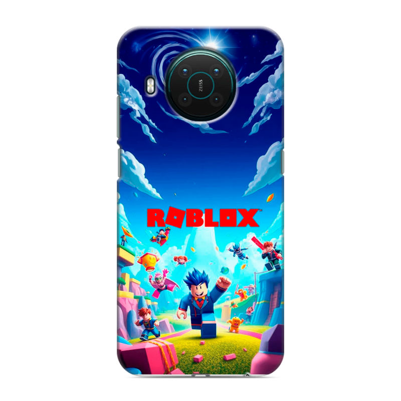 Силиконовый противоударный чехол на Nokia X10 с принтом Roblox Роблокс Силиконовый противоударный чехол на Nokia X10 с принтом Roblox Роблокс