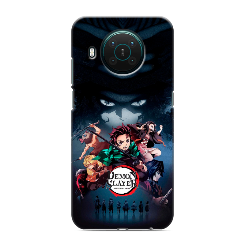 Силиконовый противоударный чехол на Nokia X10 с принтом Demon Slayer Клинок рассекающий демонов Силиконовый противоударный чехол на Nokia X10 с принтом Demon Slayer Клинок рассекающий демонов