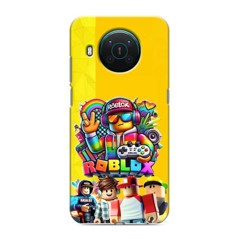 Силиконовый противоударный чехол на Nokia X10 с принтом Roblox Роблокс Силиконовый противоударный чехол на Nokia X10 с принтом Roblox Роблокс