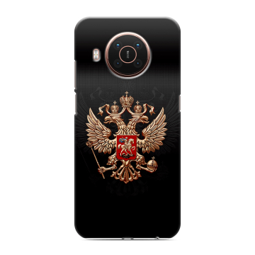 Силиконовый противоударный чехол на Nokia X20 с принтом Герб России
