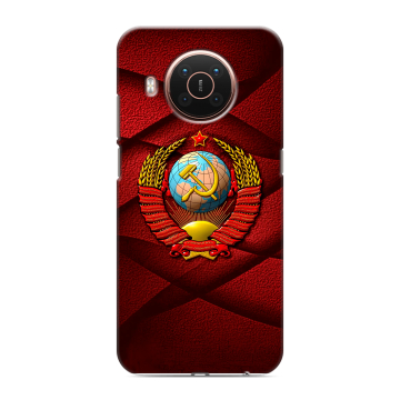 Силиконовый противоударный чехол на Nokia X20 с принтом Герб СССР