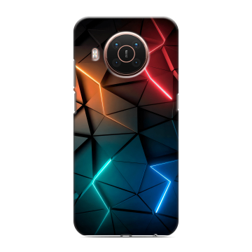 Силиконовый противоударный чехол на Nokia X20 с принтом Абстракция неон