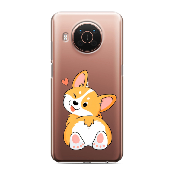 Силиконовый противоударный чехол на Nokia X20 с принтом Корги