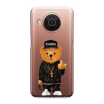 Силиконовый противоударный чехол на Nokia X20 с принтом Плюшевый медведь