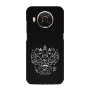 Силиконовый противоударный чехол на Nokia X20 с принтом Герб России