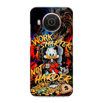 Силиконовый противоударный чехол на Nokia X20 с принтом Дональд Дак Деньги