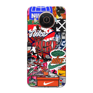 Силиконовый противоударный чехол на Nokia X20 с принтом Найк Nike яркий Силиконовый противоударный чехол на Nokia X20 с принтом Найк Nike яркий