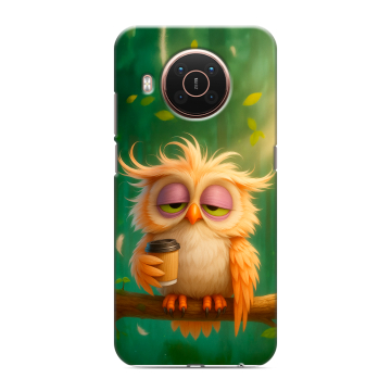 Силиконовый противоударный чехол на Nokia X20 с принтом сова
