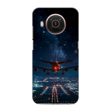 Силиконовый противоударный чехол на Nokia X20 с принтом самолет