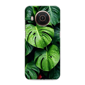 Силиконовый противоударный чехол на Nokia X20 с принтом Листья