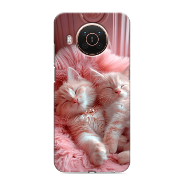 Силиконовый противоударный чехол на Nokia X20 с принтом котята котики