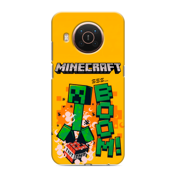 Силиконовый противоударный чехол на Nokia X20 с принтом Майнкрафт Minecraft