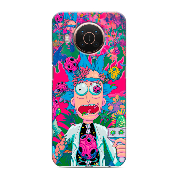 Силиконовый противоударный чехол на Nokia X20 с принтом Рик и Морти Rick Morty