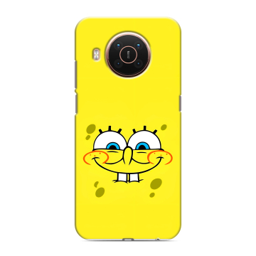 Силиконовый противоударный чехол на Nokia X20 с принтом спанчбоб спанч боб