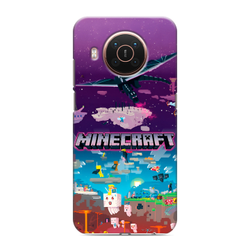 Силиконовый противоударный чехол на Nokia X20 с принтом Майнкрафт Minecraft