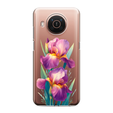 Силиконовый противоударный чехол на Nokia X20 с принтом Цветы орхидеи
