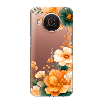 Силиконовый противоударный чехол на Nokia X20 с принтом Цветы принт