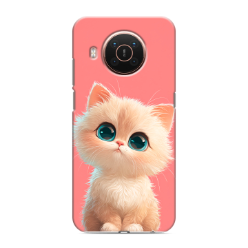 Силиконовый противоударный чехол на Nokia X20 с принтом Розовый котенок
