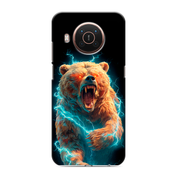 Силиконовый противоударный чехол на Nokia X20 с принтом Медведь