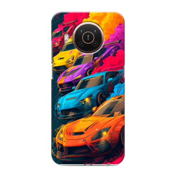 Силиконовый противоударный чехол на Nokia X20 с принтом Тачки