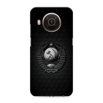 Силиконовый противоударный чехол на Nokia X20 с принтом Герб Флаг СССР