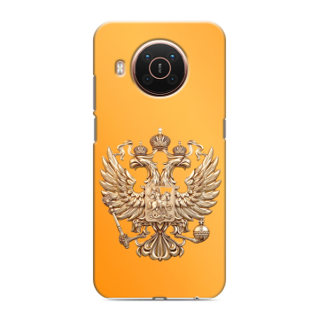 Силиконовый противоударный чехол на Nokia X20 с принтом Герб Флаг России Силиконовый противоударный чехол на Nokia X20 с принтом Герб Флаг России