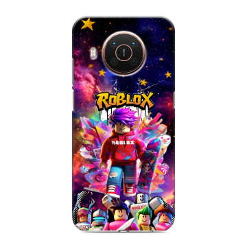 Силиконовый противоударный чехол на Nokia X20 с принтом Roblox Роблокс