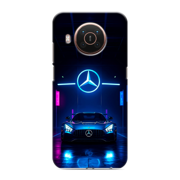 Силиконовый противоударный чехол на Nokia X20 с принтом Mercedes Мерседес