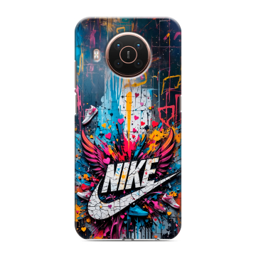 Силиконовый противоударный чехол на Nokia X20 с принтом Nike Найк
