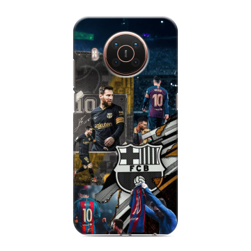 Силиконовый противоударный чехол на Nokia X20 с принтом Messi Barcelona
