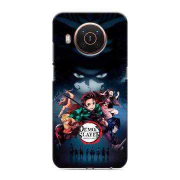 Силиконовый противоударный чехол на Nokia X20 с принтом Demon Slayer Клинок рассекающий демонов