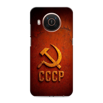 Силиконовый противоударный чехол на Nokia X20 с принтом Флаг Герб СССР Силиконовый противоударный чехол на Nokia X20 с принтом Флаг Герб СССР