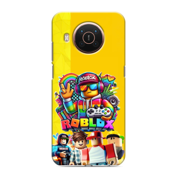 Силиконовый противоударный чехол на Nokia X20 с принтом Roblox Роблокс