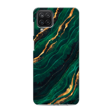 Силиконовый чехол на Samsung Galaxy M12 с принтом Мрамор зеленое золото Силиконовый чехол на Samsung Galaxy M12 с принтом Мрамор зеленое золото