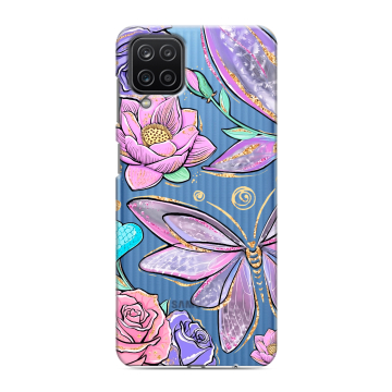 Силиконовый чехол на Samsung Galaxy M12 с принтом Бабочки и цветы Силиконовый чехол на Samsung Galaxy M12 с принтом Бабочки и цветы