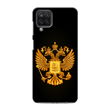 Силиконовый чехол на Samsung Galaxy M12 с принтом Герб России желтый Силиконовый чехол на Samsung Galaxy M12 с принтом Герб России желтый