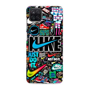 Силиконовый чехол на Samsung Galaxy M12 с принтом найк nike черный Силиконовый чехол на Samsung Galaxy M12 с принтом найк nike черный