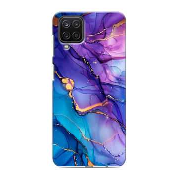 Силиконовый чехол на Samsung Galaxy M12 с принтом синий мрамор Силиконовый чехол на Samsung Galaxy M12 с принтом синий мрамор