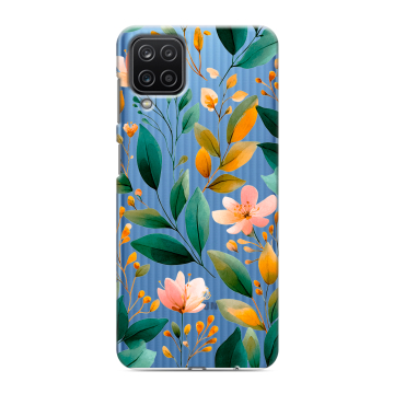 Силиконовый чехол на Samsung Galaxy M12 с принтом Цветы паттерн Силиконовый чехол на Samsung Galaxy M12 с принтом Цветы паттерн