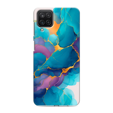 Силиконовый чехол на Samsung Galaxy M12 с принтом Мрамор блестки Силиконовый чехол на Samsung Galaxy M12 с принтом Мрамор блестки