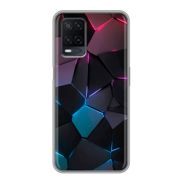 Силиконовый чехол на OPPO A54 с принтом Геометрия неона Силиконовый чехол на OPPO A54 с принтом Геометрия неона