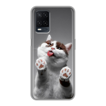 Силиконовый чехол на OPPO A54 с принтом Коты Силиконовый чехол на OPPO A54 с принтом Коты