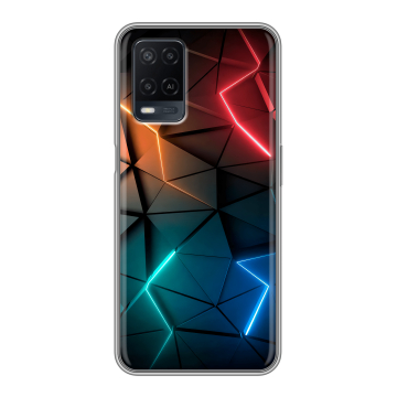 Силиконовый чехол на OPPO A54 с принтом Абстракция неон Силиконовый чехол на OPPO A54 с принтом Абстракция неон