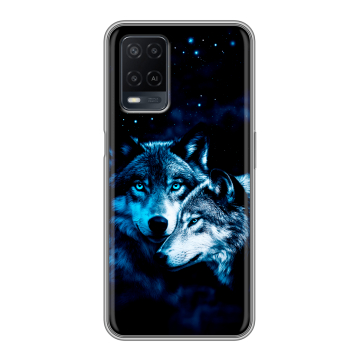 Силиконовый чехол на OPPO A54 с принтом Волки Силиконовый чехол на OPPO A54 с принтом Волки