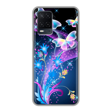 Силиконовый чехол на OPPO A54 с принтом Бабочки Силиконовый чехол на OPPO A54 с принтом Бабочки