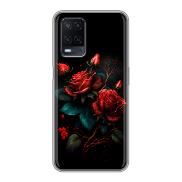 Силиконовый чехол на OPPO A54 с принтом Розы красные Силиконовый чехол на OPPO A54 с принтом Розы красные