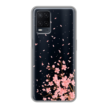 Силиконовый чехол на OPPO A54 с принтом Ветка сакуры