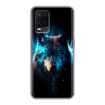 Силиконовый чехол на OPPO A54 с принтом Волк ночной