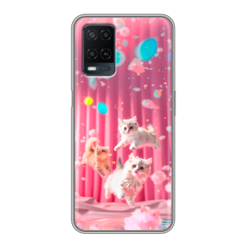 Силиконовый чехол на OPPO A54 с принтом милые котики