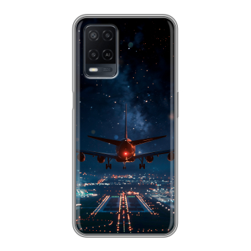 Силиконовый чехол на OPPO A54 с принтом самолет